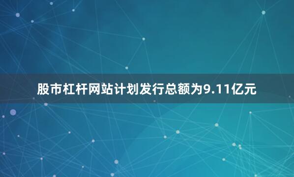 股市杠杆网站计划发行总额为9.11亿元